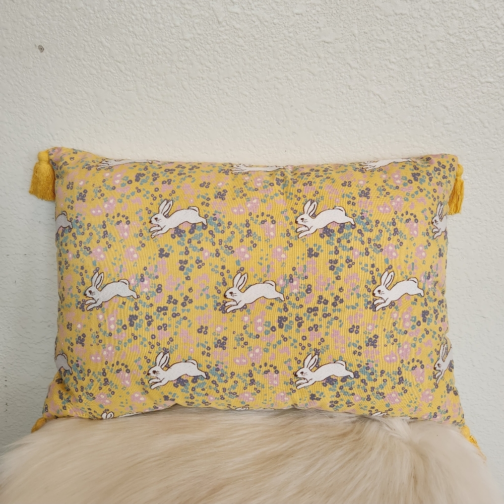 Threshold Bunny Floral Embroidered Toss Pillow 14" x 20" Rectangle Easter Decor